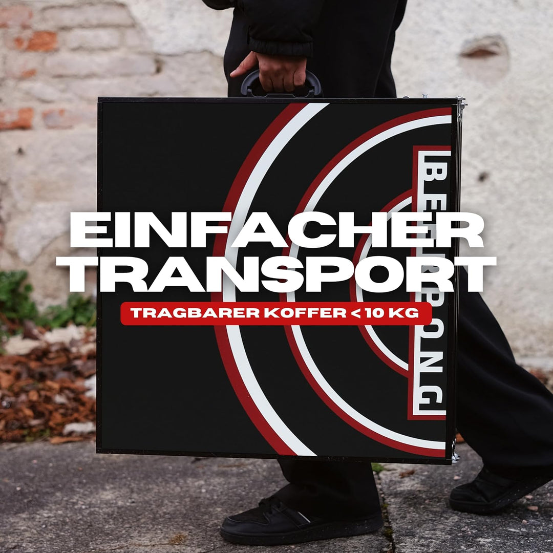 Bierpong Tisch Set | Klappbarer Tisch inkl. 50 Bechern &amp; 8 Bällen | Wasserabweisend &amp; Kratzfest | Tr