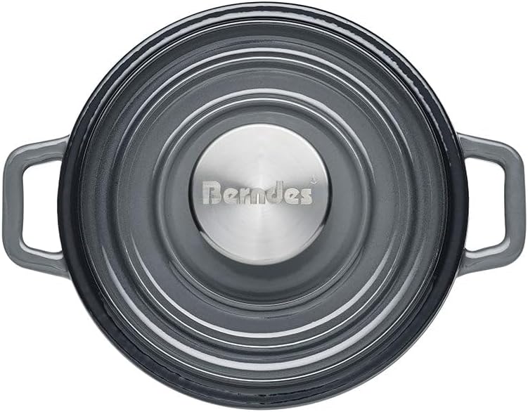 Berndes Serviertopf B.iron 0,75L mit Deckel - 14 cm - Gusseisen mit Emaillebeschichtung - Kochtopf z