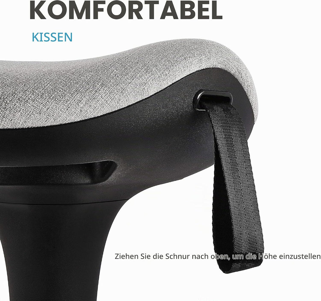 IWMH Ergonomischer Arbeitshocker, Hochverstellbare Stehhilfe, Atmungsaktiver Sitz-Steh-Hocker 360° D