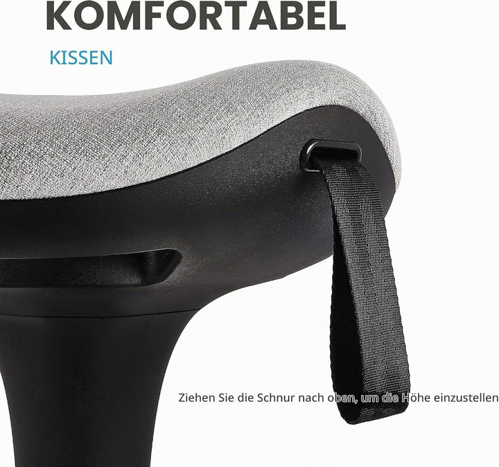 IWMH Ergonomischer Arbeitshocker, Hochverstellbare Stehhilfe, Atmungsaktiver Sitz-Steh-Hocker 360° D
