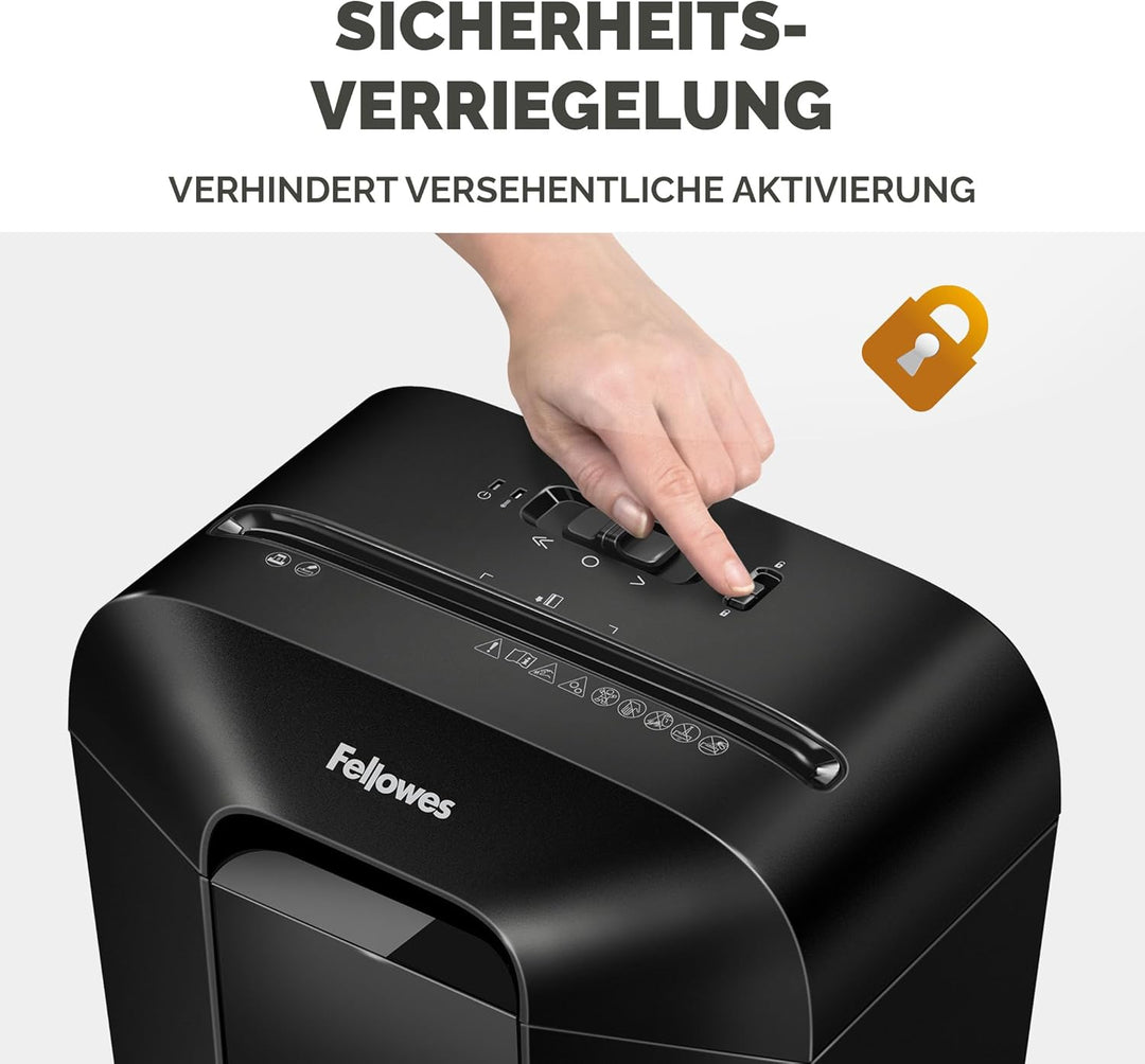 Fellowes Aktenvernichter Papiervernichter LX41-8 Blatt 4x12 mm Mini-Cut P4 - für Zuhause und das Hom