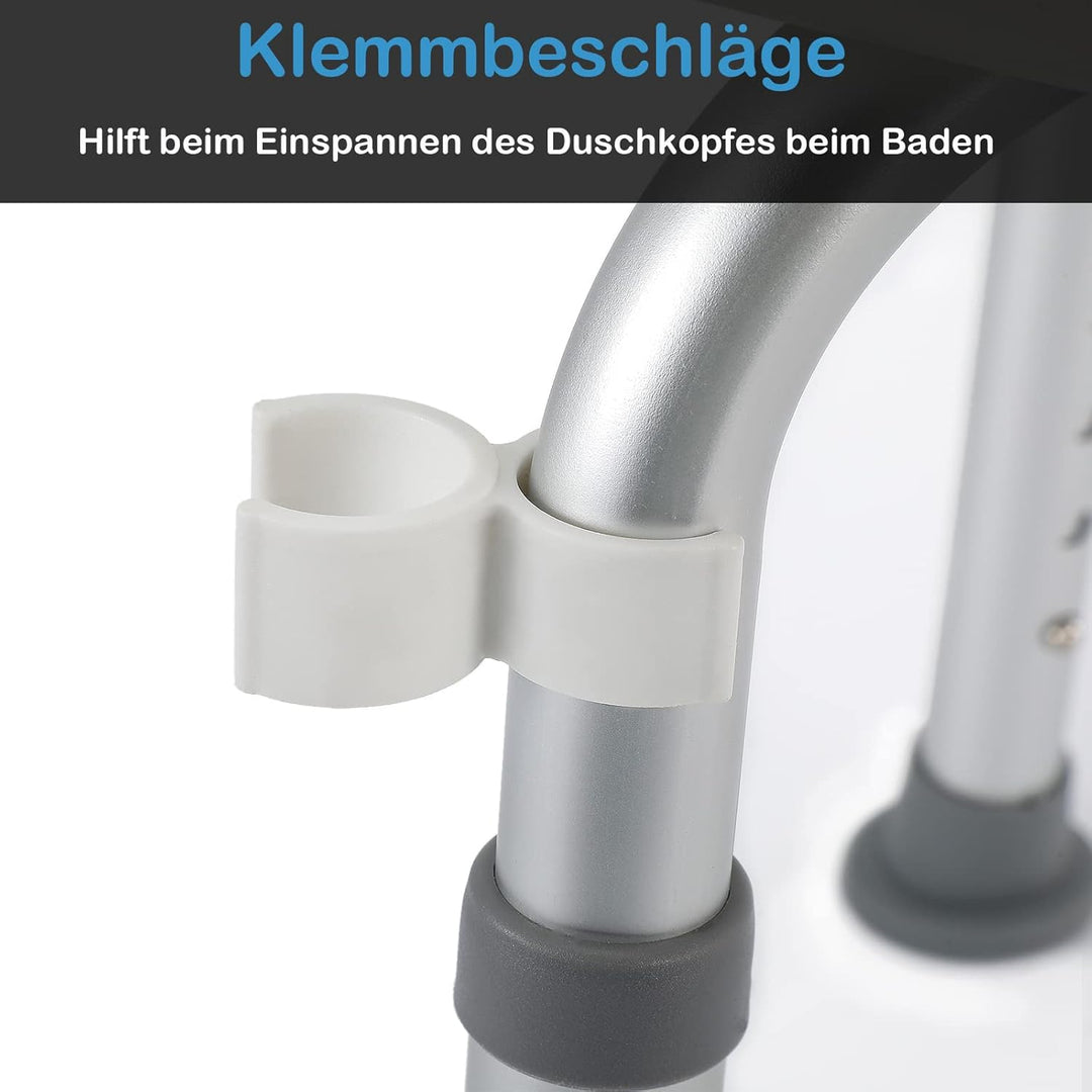 ACXIN Duschstuhl mit Armlehnen Abnehmbar, Duschhocker für senioren 150kg mit lehne, Duschhocker Höhe