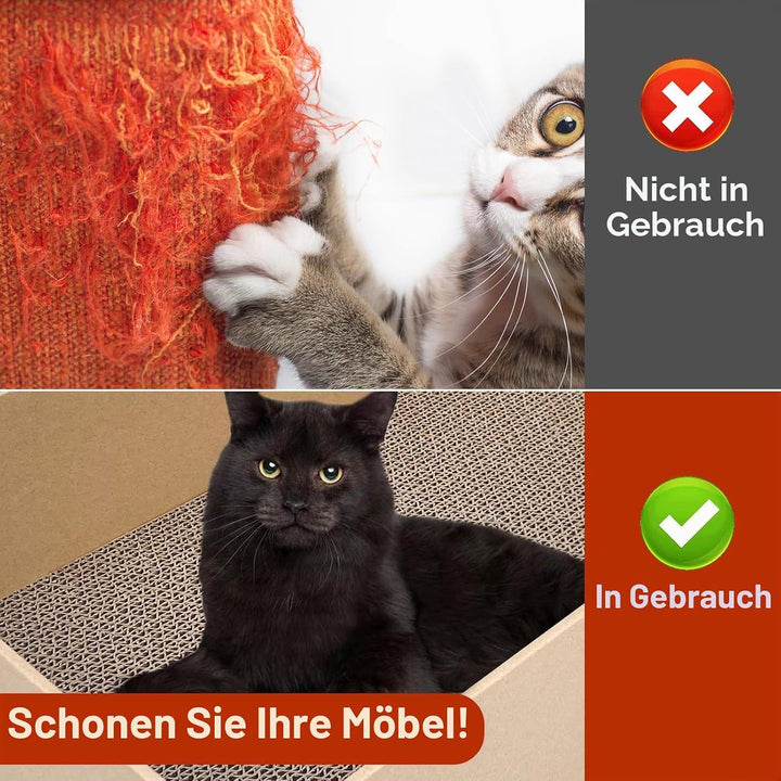 Magrimaxio 5 Stück Kratzbretter Katze, Kratzpappe für Katzen Wellpappe Recycelbar, Katzen Kratzbrett