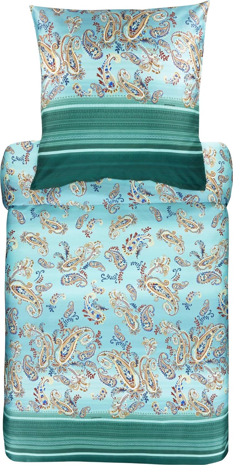 Bassetti Bettwäsche Set, Baumwolle, GRÜN, 135x200 135x200 Grün, 135x200 Grün