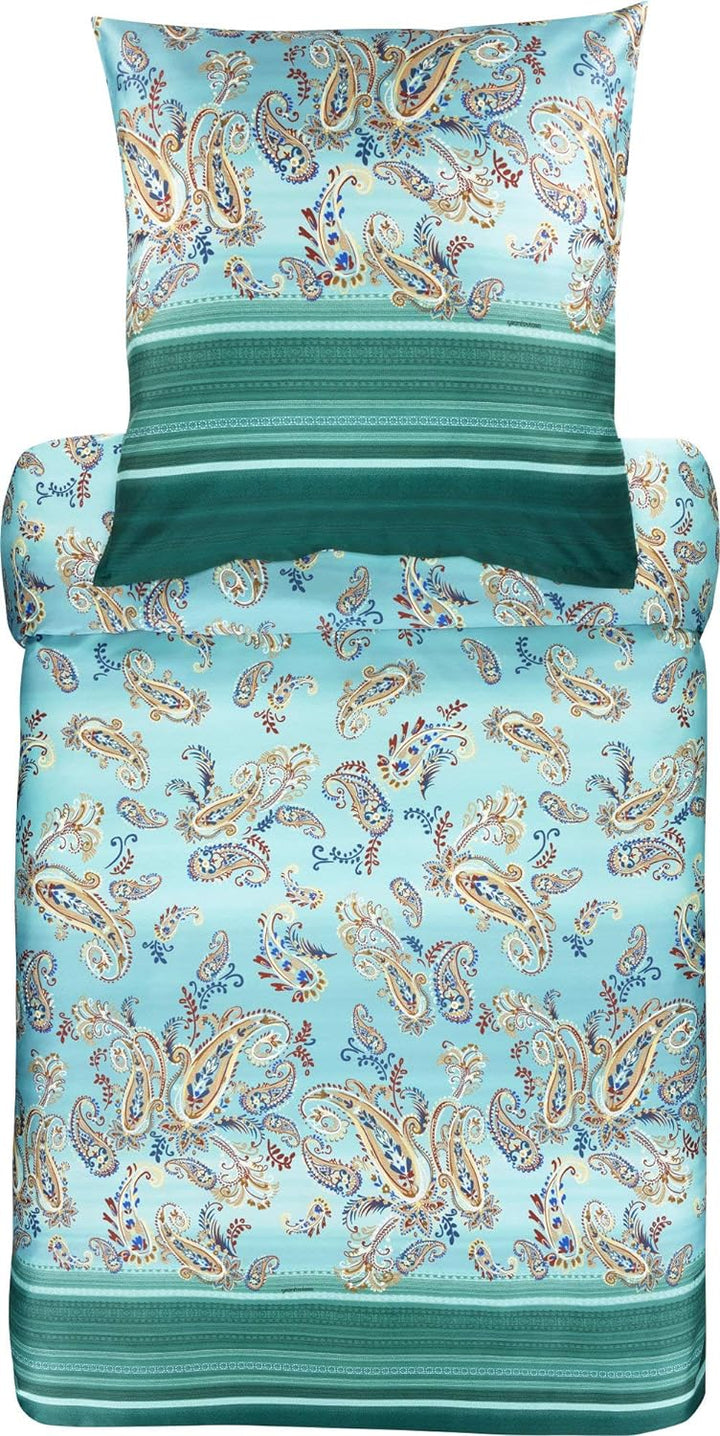 Bassetti Bettwäsche Set, Baumwolle, GRÜN, 135x200 135x200 Grün, 135x200 Grün