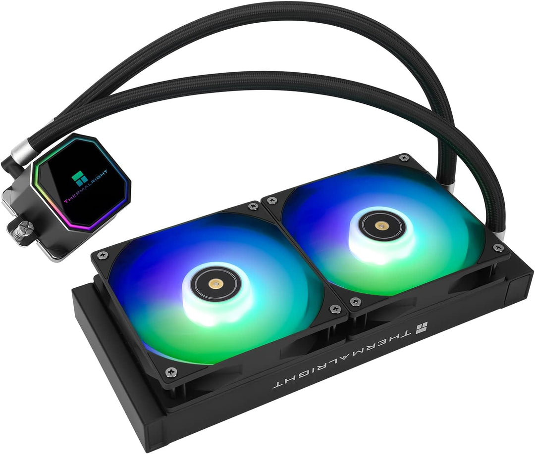 Thermalright Frozen Prism 240 Schwarz ARGB CPU Wasserkühler mit zwei PWM-Lüftern, Wasserpumpe Drehza