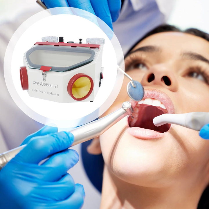 Sandstrahler, Dental-SandstrahlgeräTe, SandstrahlgeräTe Mit Zwei Stiften,Dentallabor Sandstrahler,Fü