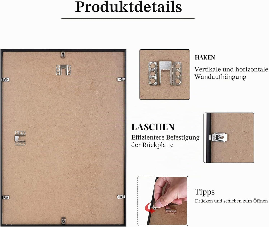 A3-Zertifikat-Bilderrahmen,2er-Pack schwarzer Fotorahmen mit Plexi-glass für Wandmontage-Display,29,