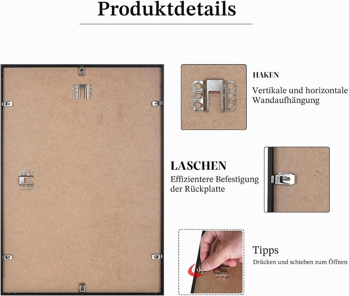 A3-Zertifikat-Bilderrahmen,2er-Pack schwarzer Fotorahmen mit Plexi-glass für Wandmontage-Display,29,