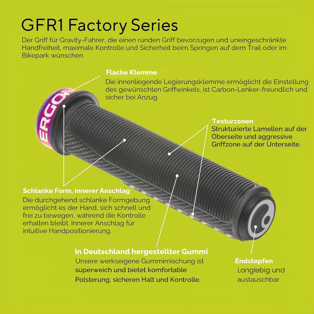 Ergon – GFR1 Fahrradgriff | MTB Gravity, Freeride | 2 Compounds | Unisex Einheitsgrösse Stealth, Ein