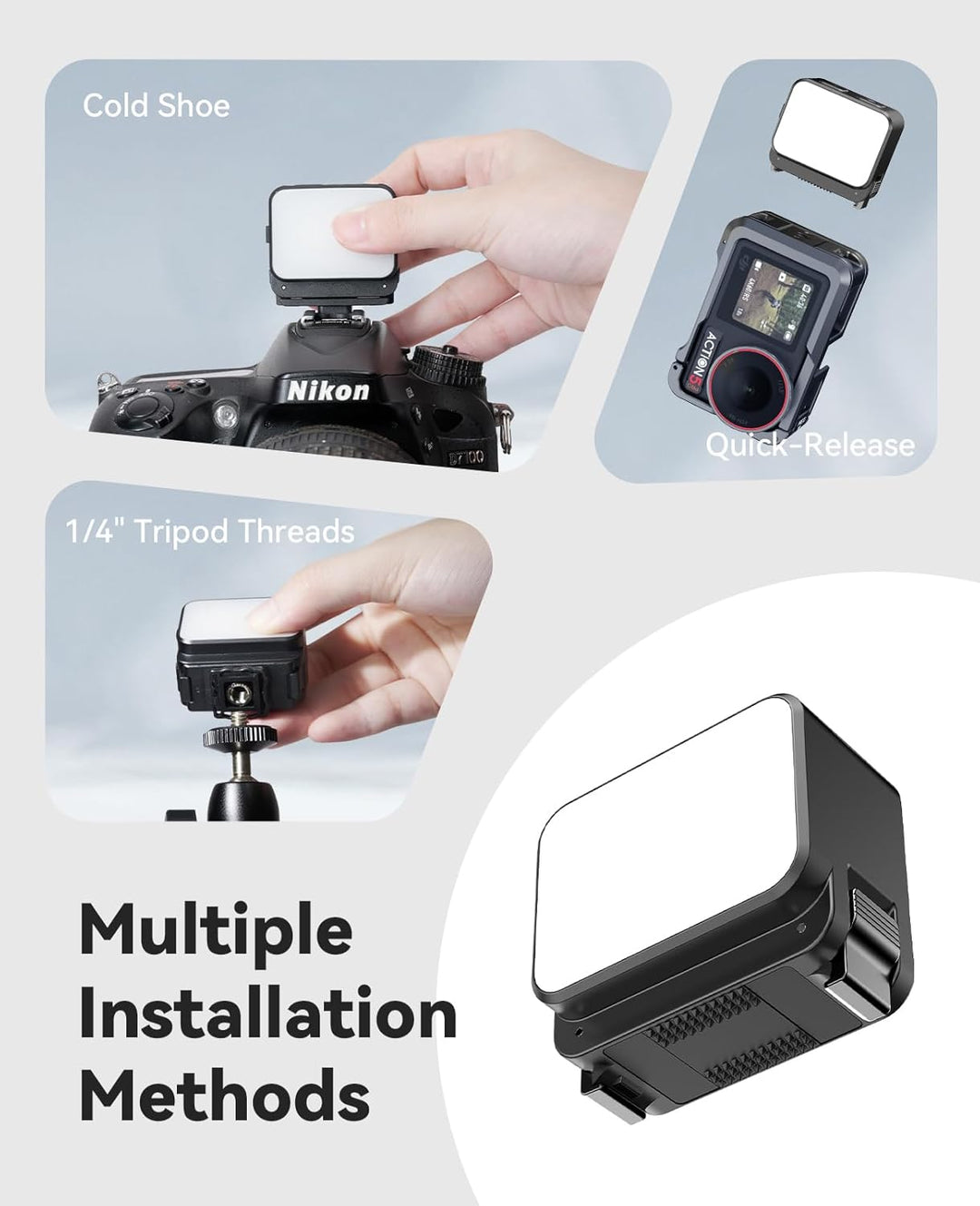 Mini-Licht für Action-Kamera, Osmo Pocket 3 LED Fill Light Attachment Kompatibel mit DJI Osmo Action