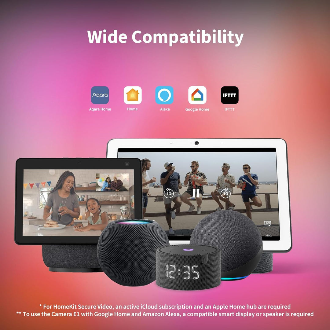 Aqara 2K Innenraum-Sicherheitskamera E1, Schwenken & Neigen, HomeKit Secure Video, Zwei-Wege-Audio,