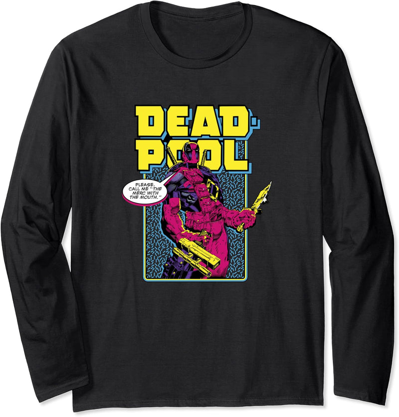 Marvel Deadpool 30th Call Me The Merc With The Mouth Langarmshirt