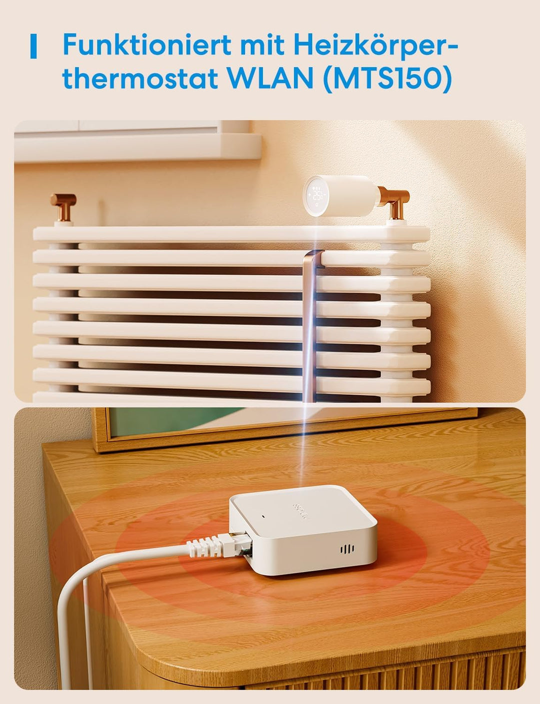 Meross Smart Matter Hub 110dB MSH450 (2,4GHz WiFi und Ethernet-Port), Smart Bridge für Alarmsystem,