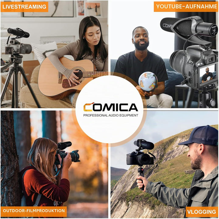 comica CVM-V30 Pro Kamera Richtmikrofon Shotgun Video Supernierenmikrofon für Canon Nikon Sony Panas