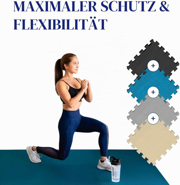 Ediesi, Bodenschutzmatte Fitness, Puzzlematte Boden, Pool Schutzmatte, Home Gym, Tatami, Gummimatte,