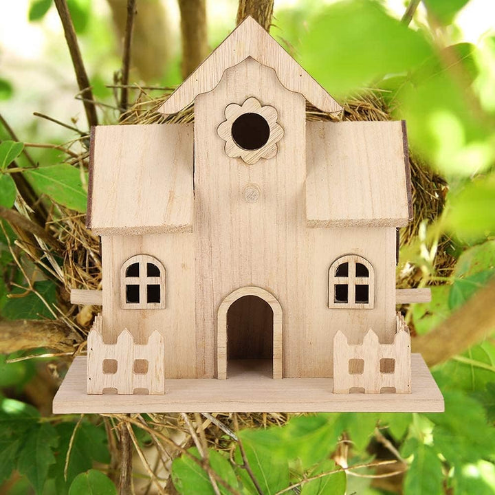 ANCLLO Handgefertigtes Vogelhaus, Vogelfreundlich, Heimdekoration - Handarbeit aus Natur-Holz für Ga