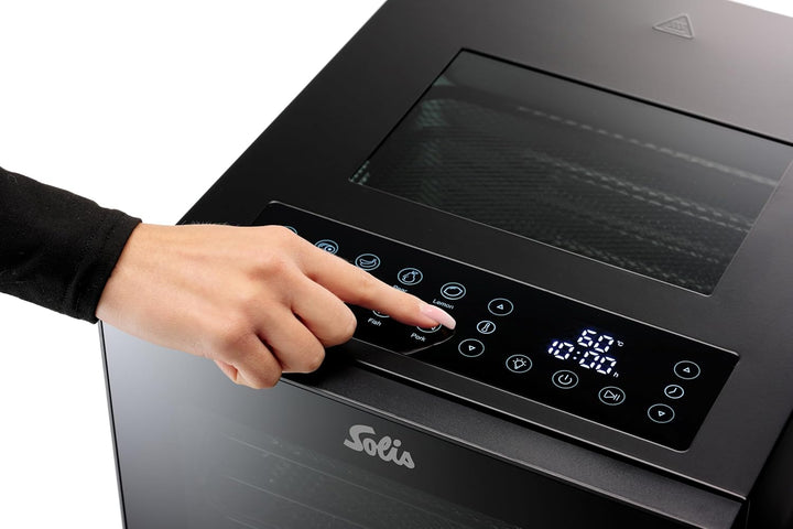 Solis VitaDrey Dörrautomat 850 W – 8 Edelstahl-Dörrgitter, Touchdisplay, 35–75 °C, 48 h Timer, Innen