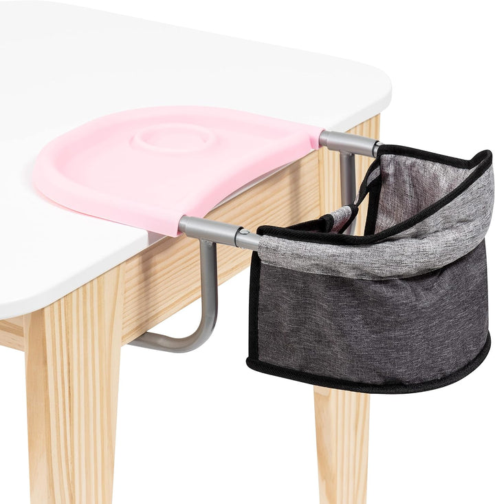 Bayer Design 65833AA Tischsitz für Puppen, Zubehör, grau Schmetterling, Jeans-Grey Butterfly, M pink