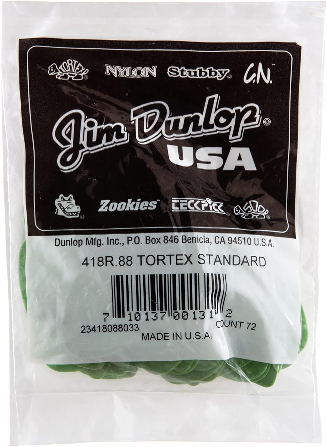 Médiators Jim Dunlop 0,88mm Tortex 0,88mm sachet de 72 Sachet de 72 0,88mm, Sachet de 72 0,88mm