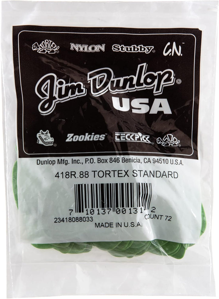 Médiators Jim Dunlop 0,88mm Tortex 0,88mm sachet de 72 Sachet de 72 0,88mm, Sachet de 72 0,88mm