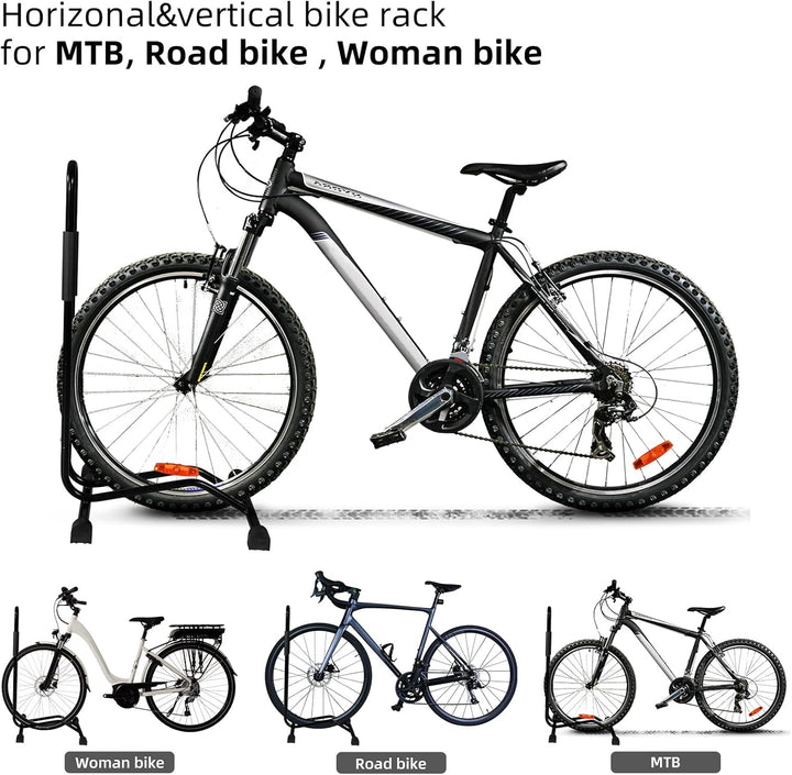 CCLIFE Fahrradständer Boden Radständer für 29 zoll Fahrrad mit Reifenbreiten bis 65 mm Eisen Fahrrad