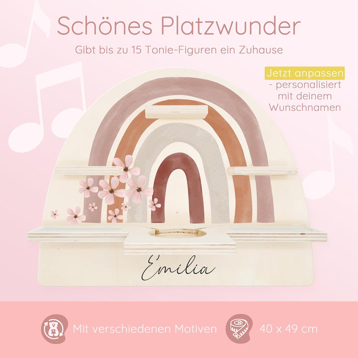 Personalisiertes Tonie Regal für Kinderzimmer - Magnetisches Toniebox Regal für Toniebox & Figuren m