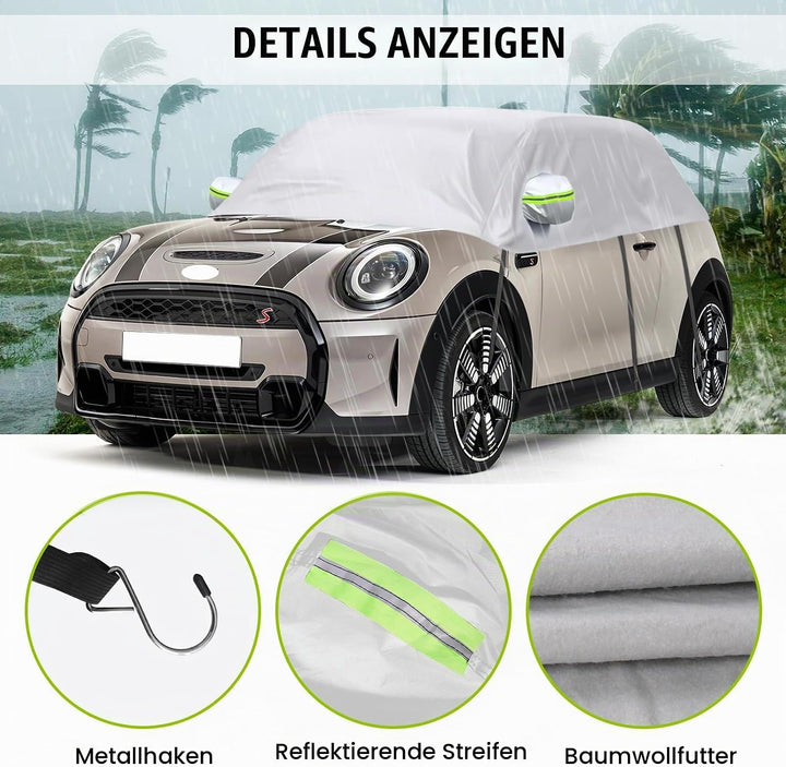 Autoabdeckung Wasserdicht Ersatz für Mini Cooper 3 Door 2000-2024, Sonnenfest Hälfte Autoabdeckung,