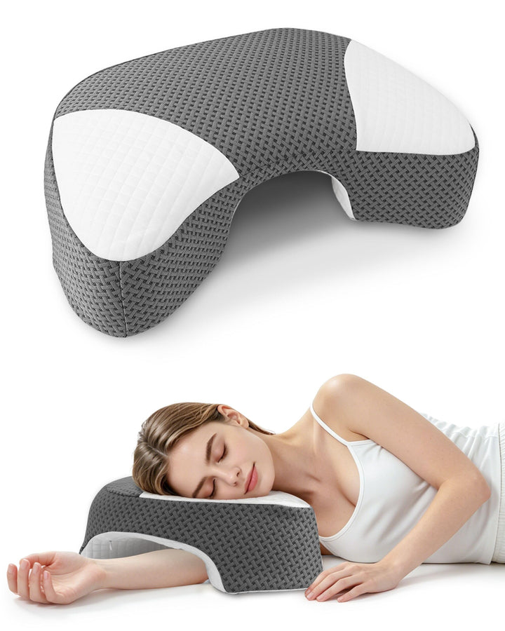 Seitenschläferkissen mit Armloch, Memory Foam, 55/38x35.5x15cm | Nackenkissen Ergonomisches Kopfkiss