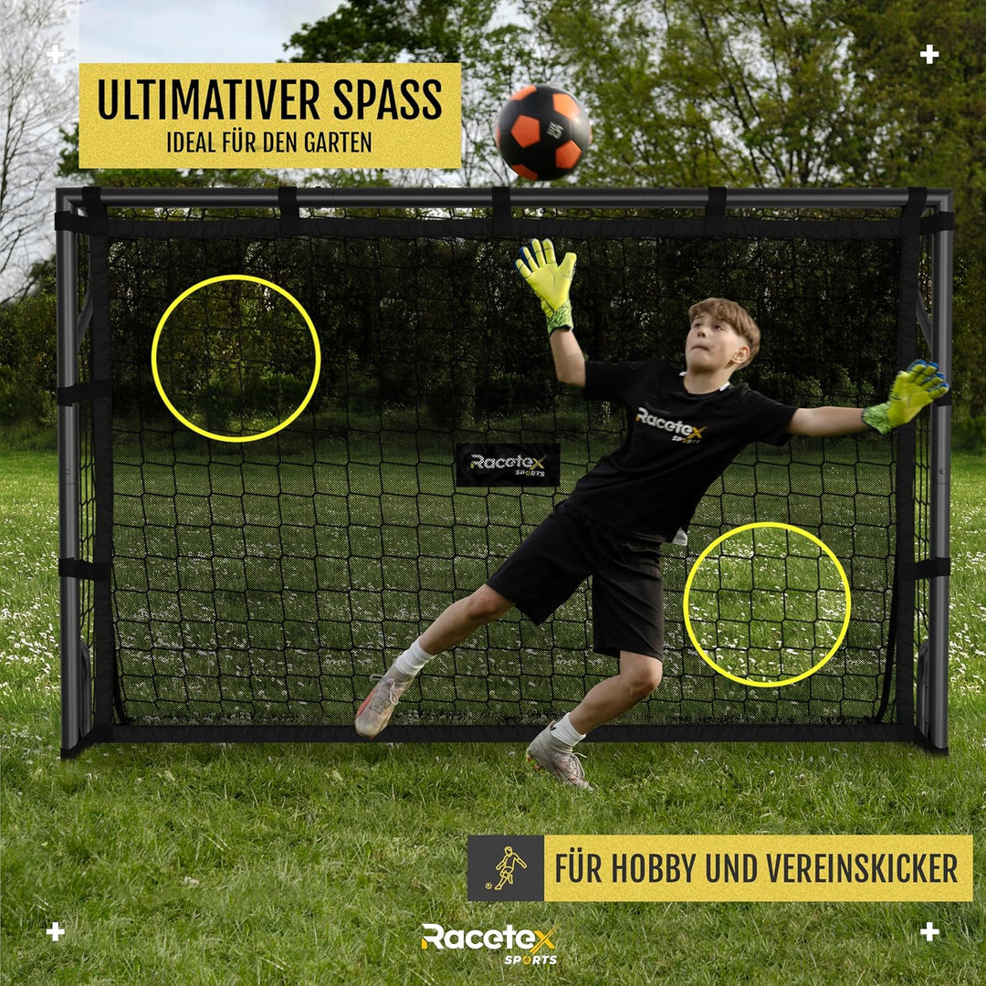 Fussballtore für Garten Kinder [MIT TORWAND] – Robustes Fussballtor Kinder und Erwachsene mit Stahlr