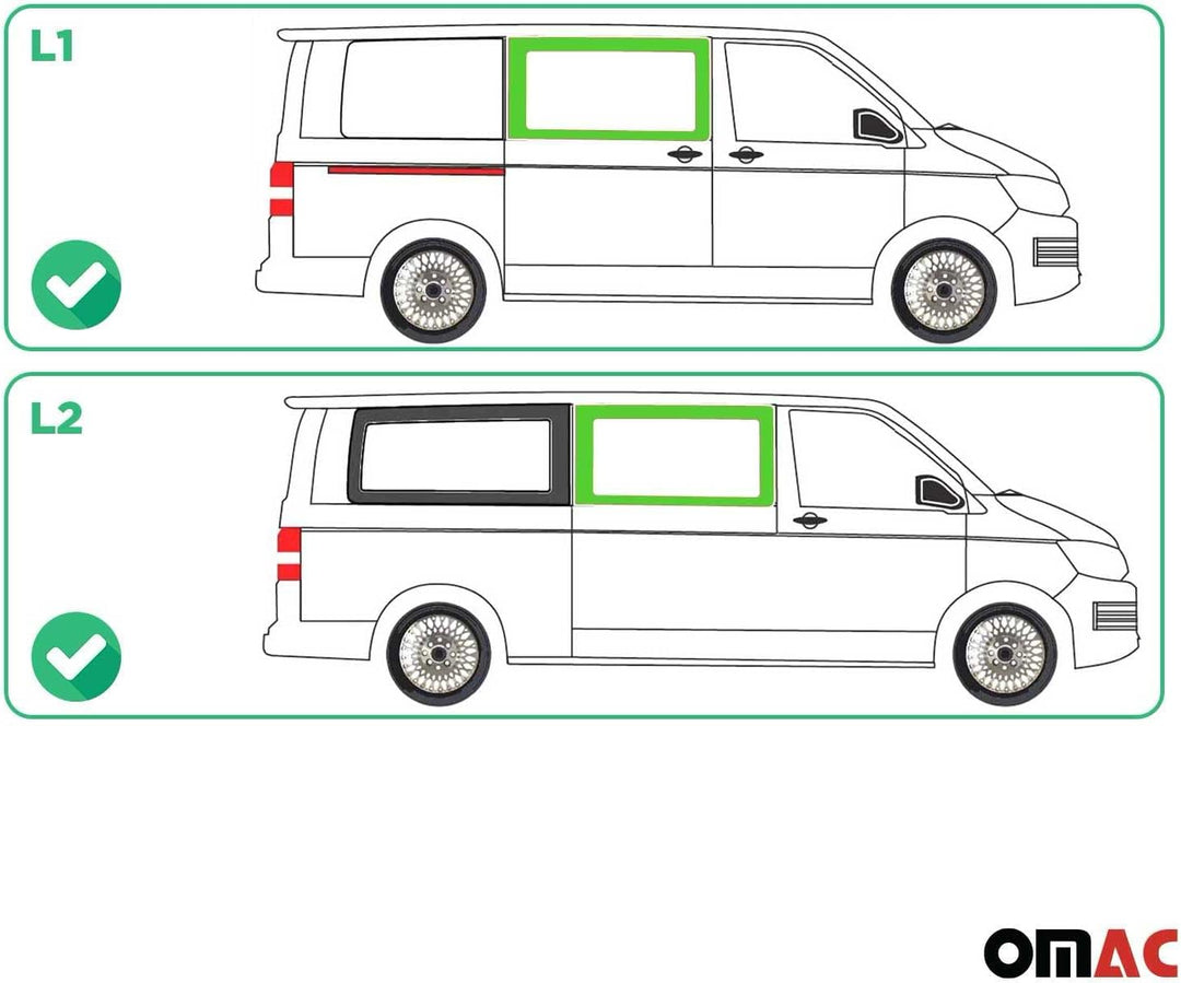 Seitenfenster Auto Seitenscheibe kompatibel mit VW T6 2015-2023 Rechts Schiebetür L1 L2