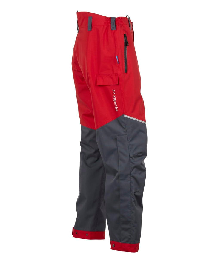KOX Regenhose wasserdicht/Outdoorhose Aquatex 2.0 Rot/Grau, L