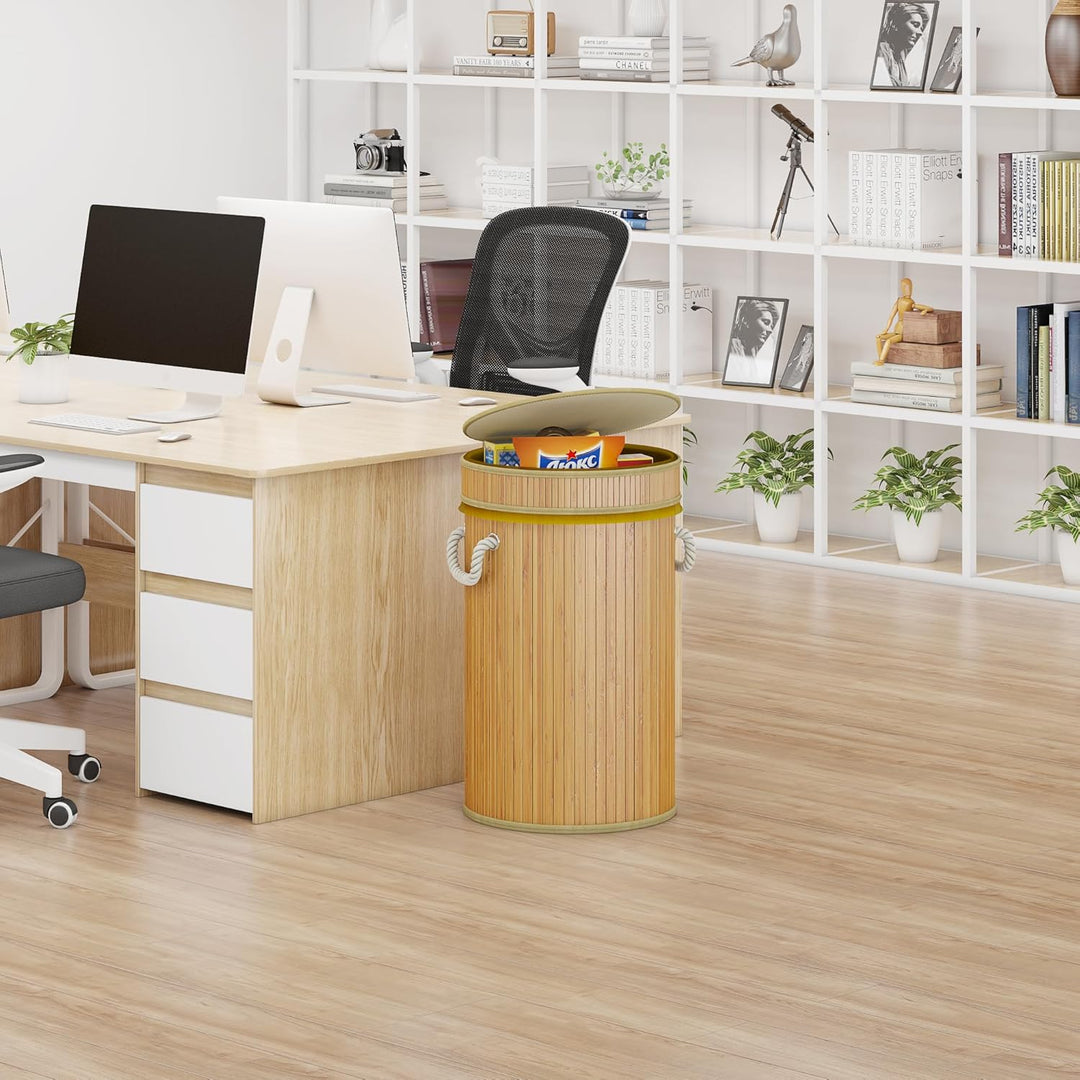 Gelbe Sack Müllständer Sack Ständer,geruchsneutraler Mülleimer aus Holz für gelbe Säcke geruchsdicht