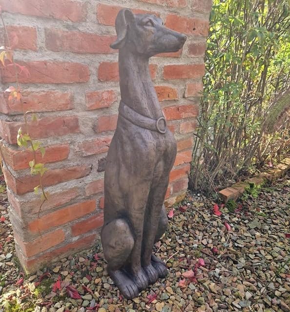 Generisch TORWÄCHTER Statue WINDHUND Hund 76cm HOCH GARTENFIGUR TÜRDEKO GARTENDEKO NEU WO-1646