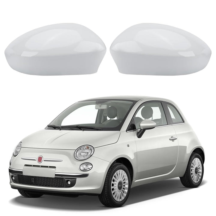 1 Paar Spiegelabdeckungen Ersatz für Fiat 500 2007-2023, Auto Spiegelkappen Aussenspiegel Aussenspie