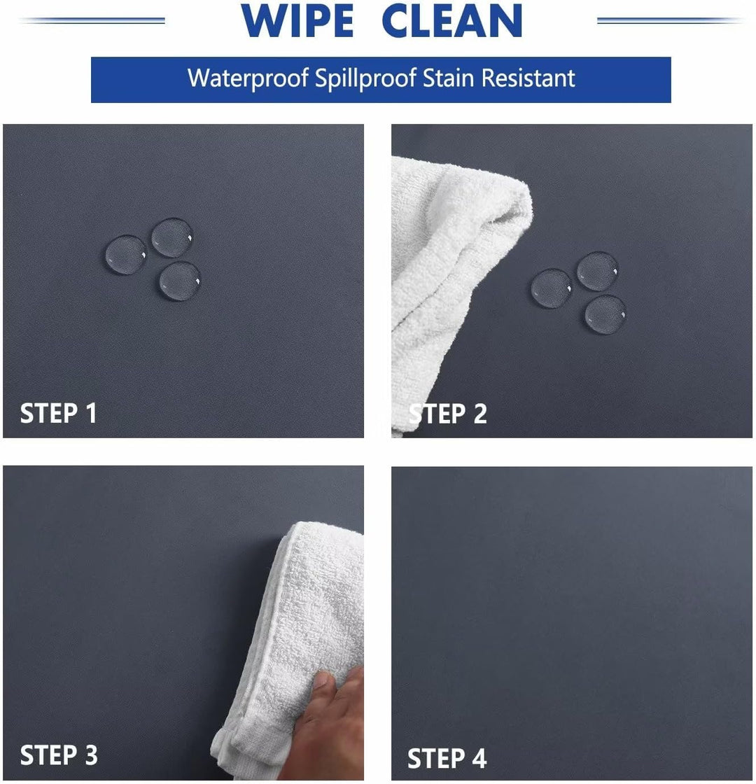 Hiasan Grau Wasserabweisend Tischdecke aus Polyester,Rund120cm,Anti-Falten Tischtuch,geeignet für Kü