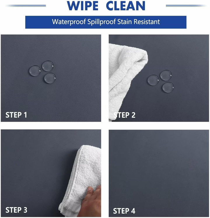 Hiasan Grau Wasserabweisend Tischdecke aus Polyester,Rund120cm,Anti-Falten Tischtuch,geeignet für Kü