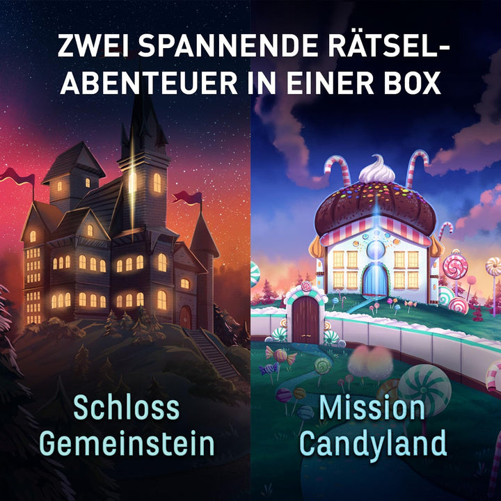 KOSMOS 684662 EXIT® - Das Spiel Family, Zwei Rätselabenteuer Schloss Gemeinstein + Mission Candyland