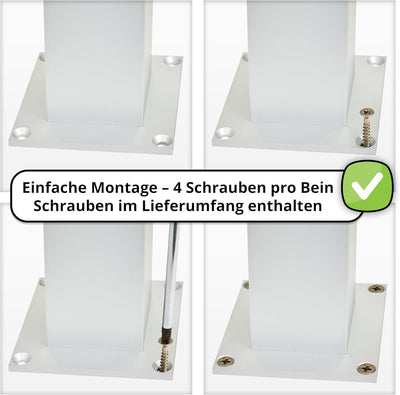 ALUSFERA Tischbeine Höhenverstellbar Quadratische - Tischbeine Metall/Aluminium - Möbelfüsse für Ess