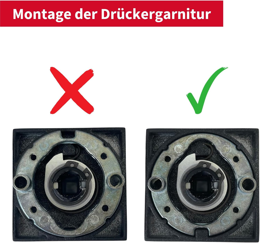Gedotec Drückergarnitur Schwarz matt [BB - Buntbart] 1x Tür Beschläge Eckige-Rosette I Türgriffe Inn