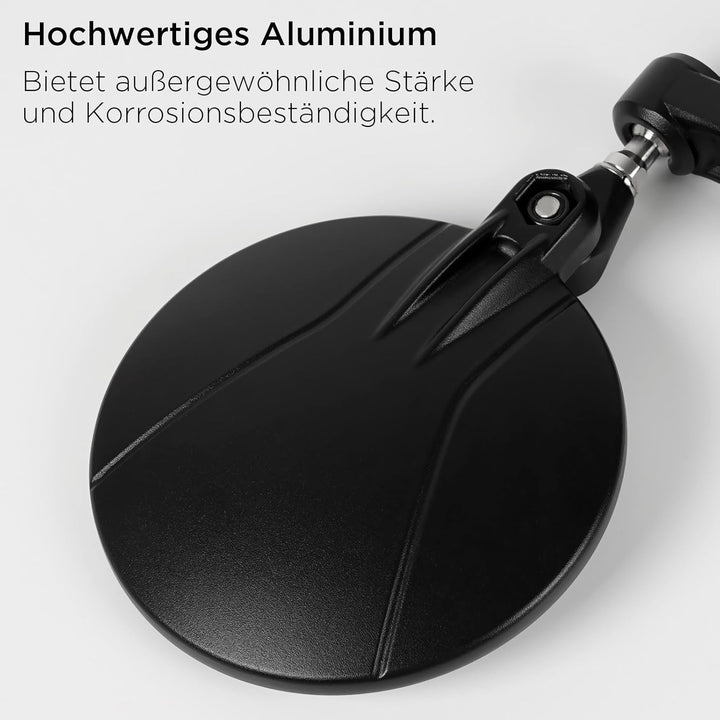 evermotor Motorrad Spiegel, Lenkerendenspiegel E-geprüft, 360°Drehbar, Runde kompatibal mit Scooter,