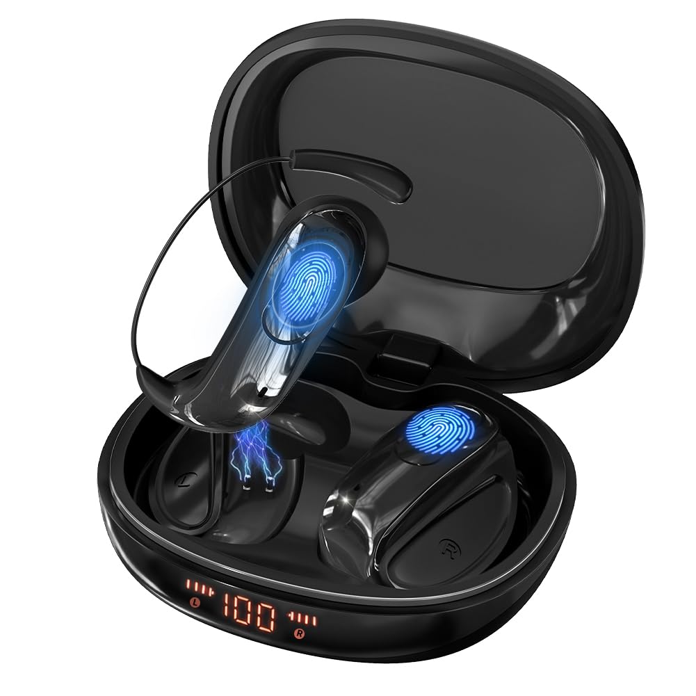 Bluetooth 6.0 Open-Ear Kopfhörer mit stabilem Sitz, 13mm Bass-Treiber, ENC Rauschunterdrückung, IPX5