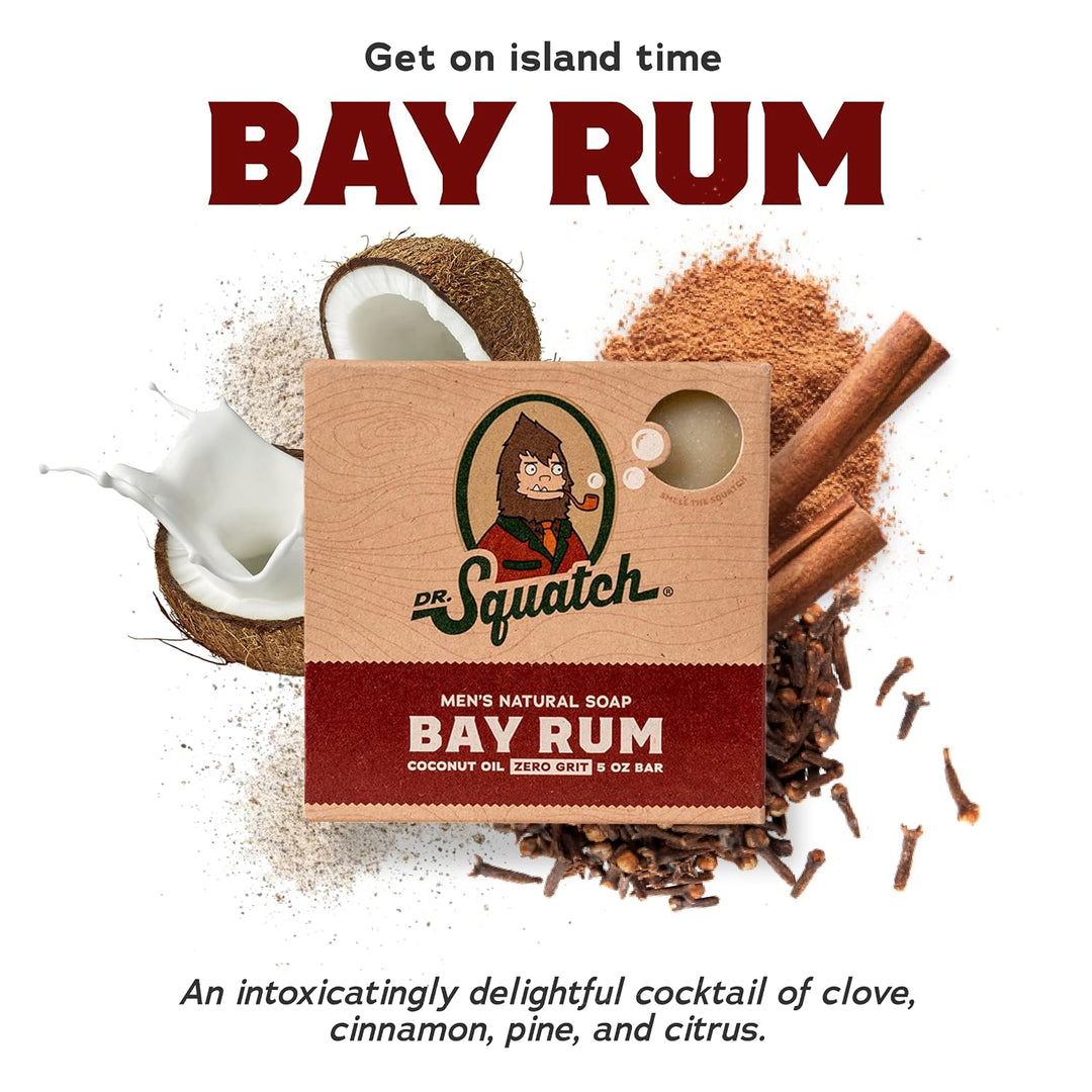 Dr. Squatch Natürliches Seifenstück für Männer, 3er Pack - Lorbeer-Rum Bay Rum 1 stück (3er Pack), B