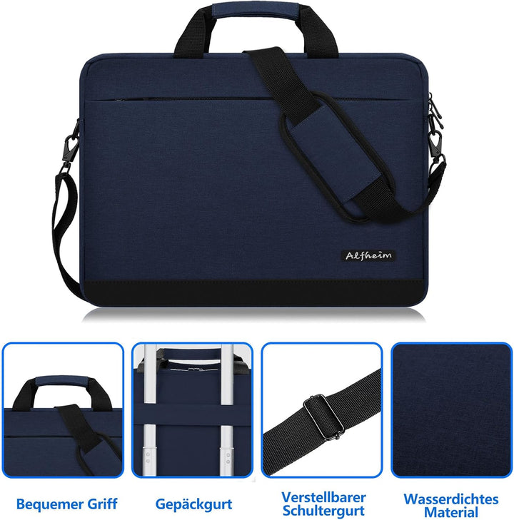 Alfheim Laptoptasche mit Schultergurt 15.6/16 Zoll Herren Damen Leichte Wasserdichte Weiche Computer