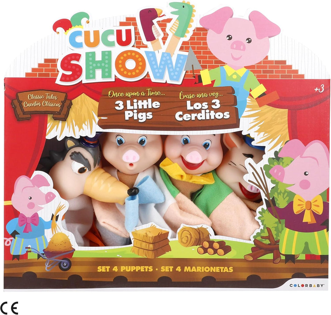 ColorBaby Cucu Show 39167 Puppen-Set, 4 Puppen, 25 cm, weiche und sichere Materialien, Kinderspielze