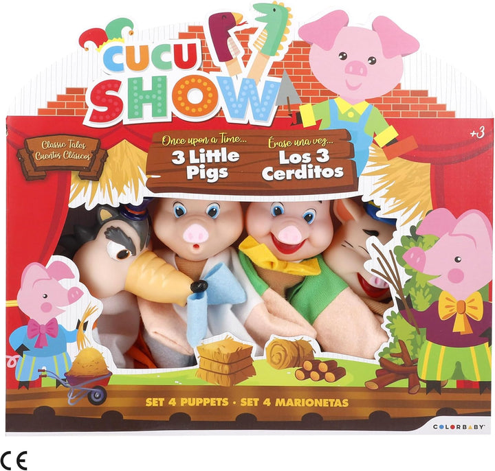 ColorBaby Cucu Show 39167 Puppen-Set, 4 Puppen, 25 cm, weiche und sichere Materialien, Kinderspielze