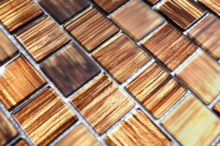Mosaik Fliese Glasmosaik Crystal Milchglas braun klar gefrostet matt für WAND BAD DUSCHE KÜCHE FLIES