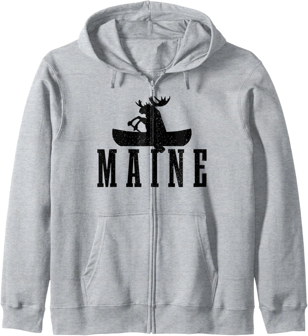 Maine Kanu Kayak Elch Lustig USA Amerika Souvenir Kapuzenjacke