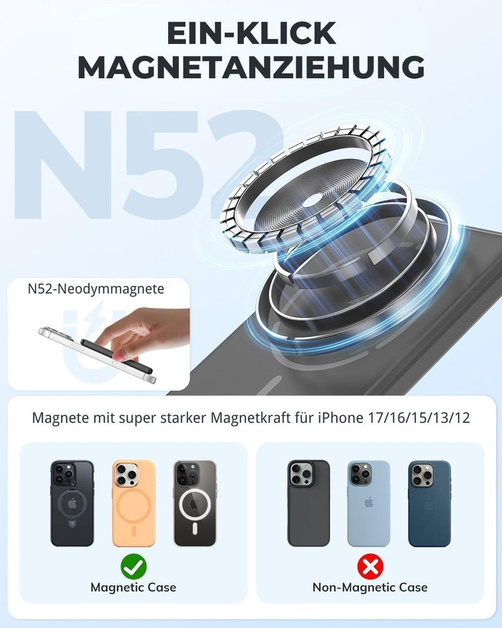 Magnetische Powerbank 5000mAh Ultra Slim Magnetisch - 22.5W Max Ultraschnelles Laden, Magnet-kompati