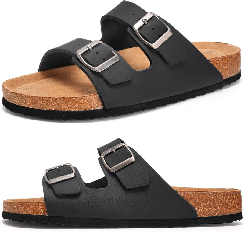 Torotto Herren Pantoletten Leder Unisex-Erwachsene Sandalen Hausschuhe Arbeitsschuhe Antistatik Bequ
